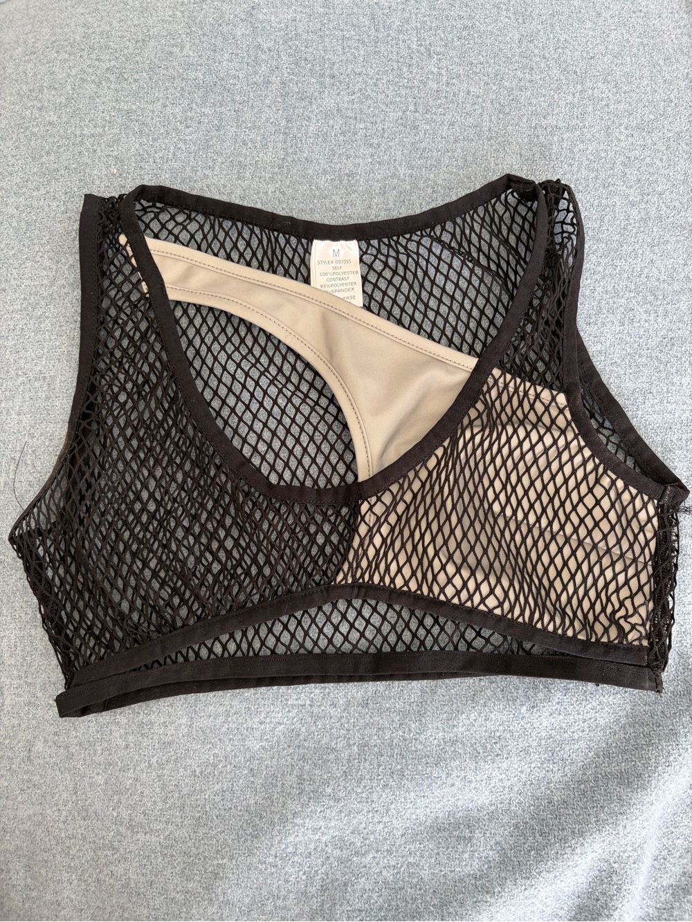 Black Fishnet and Reflective Festival Top